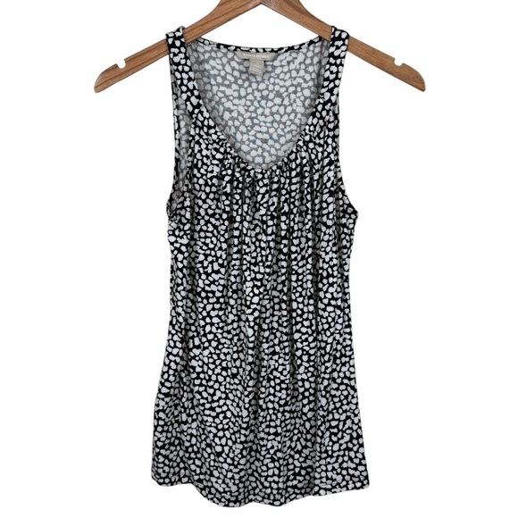 Banana Republic Tops - Banana Republic Black & White Leopard Print Sleeveless Scoop Neck Shirt Size S